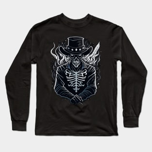 Skull cowboy with hat cowboy skeleton Long Sleeve T-Shirt